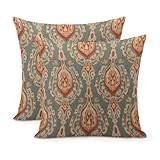 Photo Gallery yelolyio set di 2 federe copricuscino in tessuto con motivo ikat, decorazione per la casa, divano, soggiorno, camera da letto, ufficio, auto, sedia, 45,7 x 45,7 cm Photo Gallery yelolyio set di 2 federe copricuscino in tessuto con motivo ikat, decorazione per la casa, divano, soggiorno, camera da letto, ufficio, auto, sedia, 45,7 x 45,7 cm