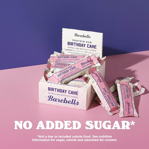 Image of Barebells Protein Bars Birthday Cake - 12 Count, Pack of 2 - Protein Snacks with 20g of High Protein - Chocolate Protein Bar with 1g of Total Sugars - On The Go Protein Snack & Breakfast Bars