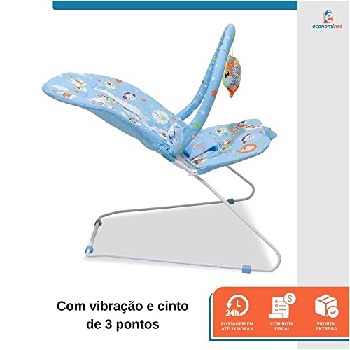 Cadeira bebê Descanso Musical Vibra 11kg Azul Lion Star Baby