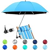 NBtoUS Chair Umbrella with Clamp, 360 ° Adjustable Umbrella for Chair, UPF50+ Umbrella for Beach Chair, Camping Chair (Sky Blue, Chair Not Included)