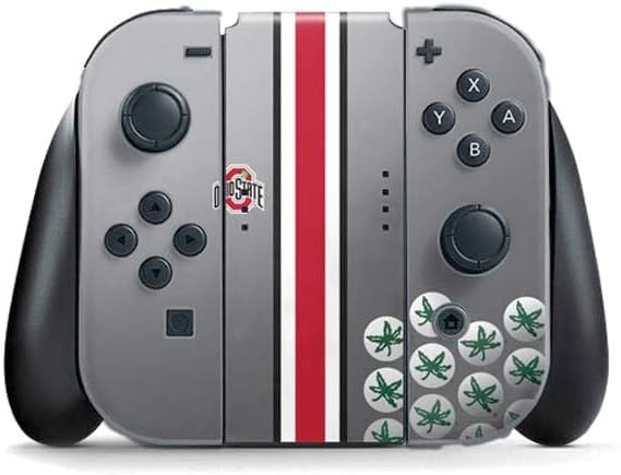Skinit Decal Gaming Skin Compatible with Nintendo Switch (2017-2021) Joy-Con Controller - Officially Licensed Ohio State University Buckeyes Design