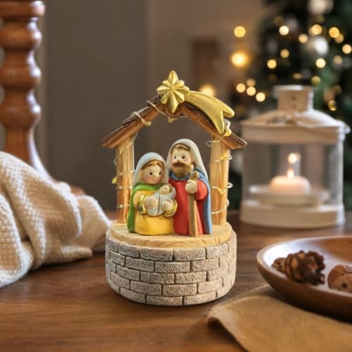 Resin Christmas Nativity Scene Figurine Decor & Led Lights, Christian Decor - image 4