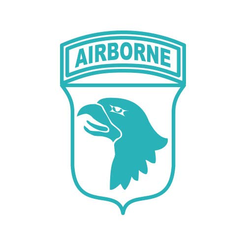 Image of 101st Airborne Division Sticker - Decal - Die Cut - Screaming Eagles - Teal 8.15 inch x 12.00 inch