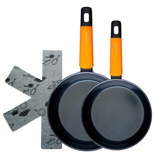 Fackelmann Soft Lot de 2 poêles antiadhésives, 20/24 cm et 2 prot...
