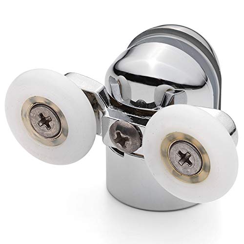 Rouleaux de porte de douche 23mm chrome lot de 2 galets doubles supérieurs RU2