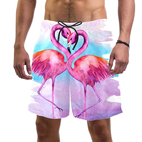 Short de plage à séchage rapide motif oiseaux pour l'été