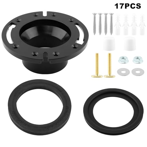Image of PUXING RV Toilet Flange Seal Kit RV Toilet Seal Replacement Fit for R V 300 /310 /320 R V Toilets Replacement for 385345892 RVs Toilets Flange and 385311652 Base Seals,385311658(Color:Black)