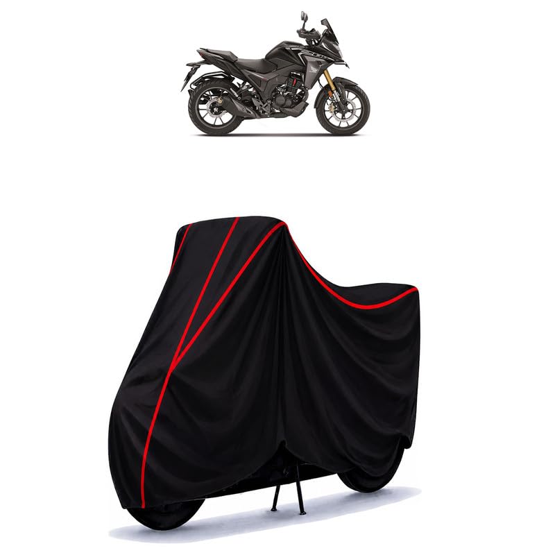 Image of CB 200 X Water Resistant Bike Cover for All Motorcycles & Scooters | Heavy Duty Premium Taffeta Fabric | UV Protection, Dustproof, Scratchproof | All Weather Two Wheeler Body Cover with Elastic Bottom