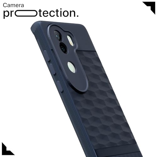Image of Outlouders Back Cover for Vivo V40e 5G / iQOO Z9s 5G | TPU Soft Flexible Shockproof | Full Camera Protection Back Case (Blue)