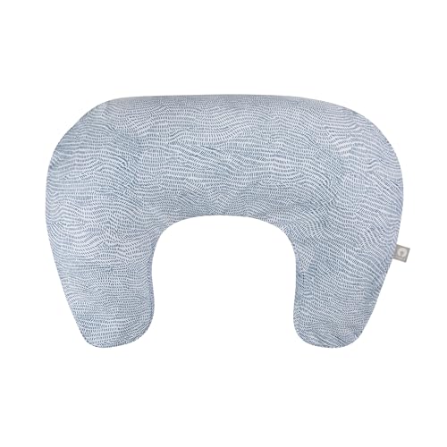 Image of Boppy Nursing Pillow - Ergonomic Bottle & Breastfeeding Pillow with High, Firm, Large Area, Water-Repellent Cushion with Washable Cover; Baby Safety Alliance Verified - Blue Speckled Current