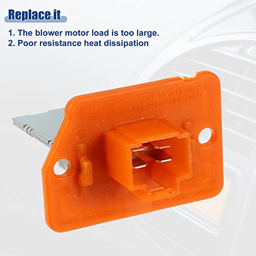 Image of ACROPIX Fan Blower Motor Resistor Heater Replacement Fit for Hyundai Elantra - Pack of 1 Orange Silver Tone
