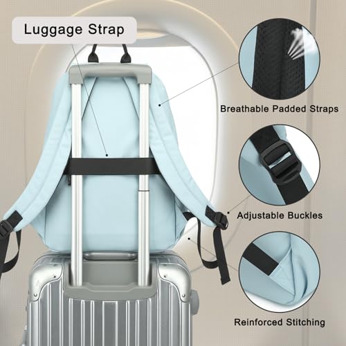 Travel Laptop Backpack for Women, 15.6 Inch Professional Laptop Bag for College Work Business School Teacher Nurse (Blue)4