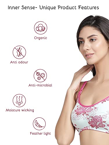 Image of Inner Sense Organic Cotton Bamboo Nursing Bra for Women I Non Padded Feeding Bra with Keyhole Back Design and Wire Free I Maternity Innerwear with Full Coverage