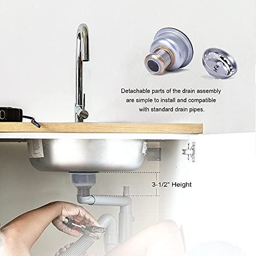 Ensamblaje de desagüe de fregadero de cocina 3-1/2 de acero inoxidable miniatura 3