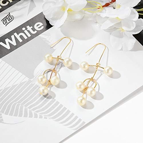 Miniatura 4 de Earrings,plplaaoo Earring Pendants for Women,Artificial Pearl Decoration Womens Earrings,Delicate Elegant Dangle Earrings for Women, Earrings
