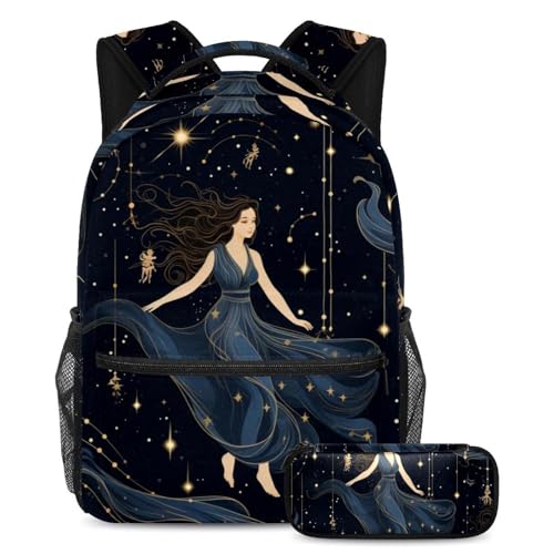 Ensemble cartable Starry Virgo 1 grand volume au design esthétique unique