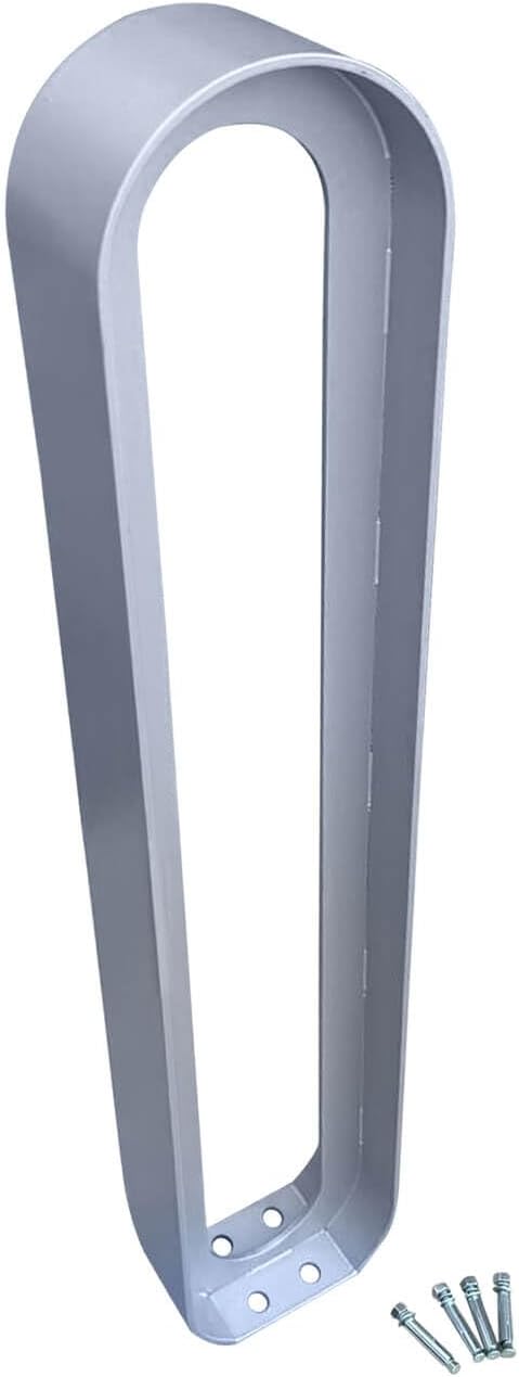 Sandbaggy Portabicicletas ovalado  Instalación en el suelo (pernos de anclaje incluidos)  Moderno, comercial, exterior – Gris (8, 6.5 x 3 x 35