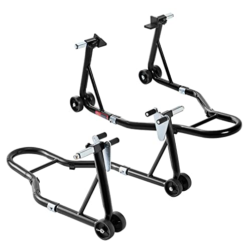 Donext Motorcycle Stand 850Lb Sport Bike Front And Rear Wheel Lift Swingarm Paddock Stands Black, L #TOP13