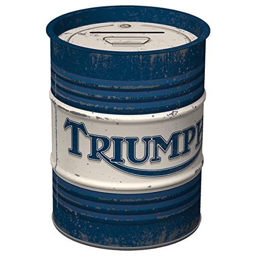 Nostalgic-Art Tirelire rétro, Triumph - Logo – Idée de Cadeau pour Fans d'accessoires Motos, Boîte à Billets en métal, Design Vintage, 600 ML
