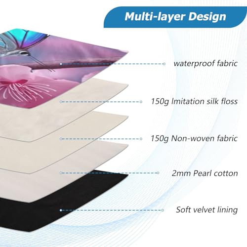 Funda para laptop 13-14 pulgadas azul con flores rosas miniatura 4
