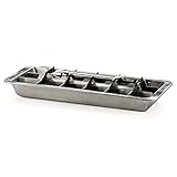RSVP International Endurance® Vintage Inspired Ice Cube Tray, 11' | Retro Design for Bars & Kitchens | Levers Remove Cubes | Heavy Duty Stainless Steel | Dishwasher Safe