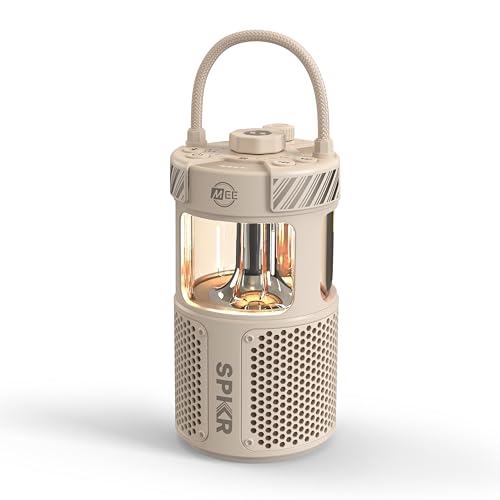 Image of MEE Audio lightSPKR Bluetooth Wireless Speaker w /Camping Lantern: 360 Audio, 3 Audio Modes, 2 Light Colors & Infinite Brightness Adjustment, IPX6 Waterproof for Indoor & Outdoor use (Desert Sand)