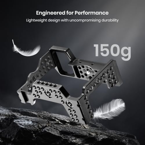 Image of Simpex Camera Cage for A7R3, A7M3, A9 Series,Durable Metal Cage with Multiple Mounting Points, Cold Shoe, Full Access Design for Sony Alpha Cameras, Perfect for Videography & Photography.