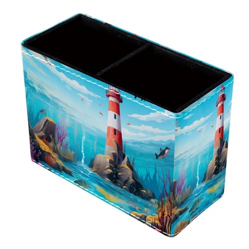 Supporto per pennelli da trucco Tazza di matita della penna Sea Lighthouse Ocean Seagull Scrivania portapenne