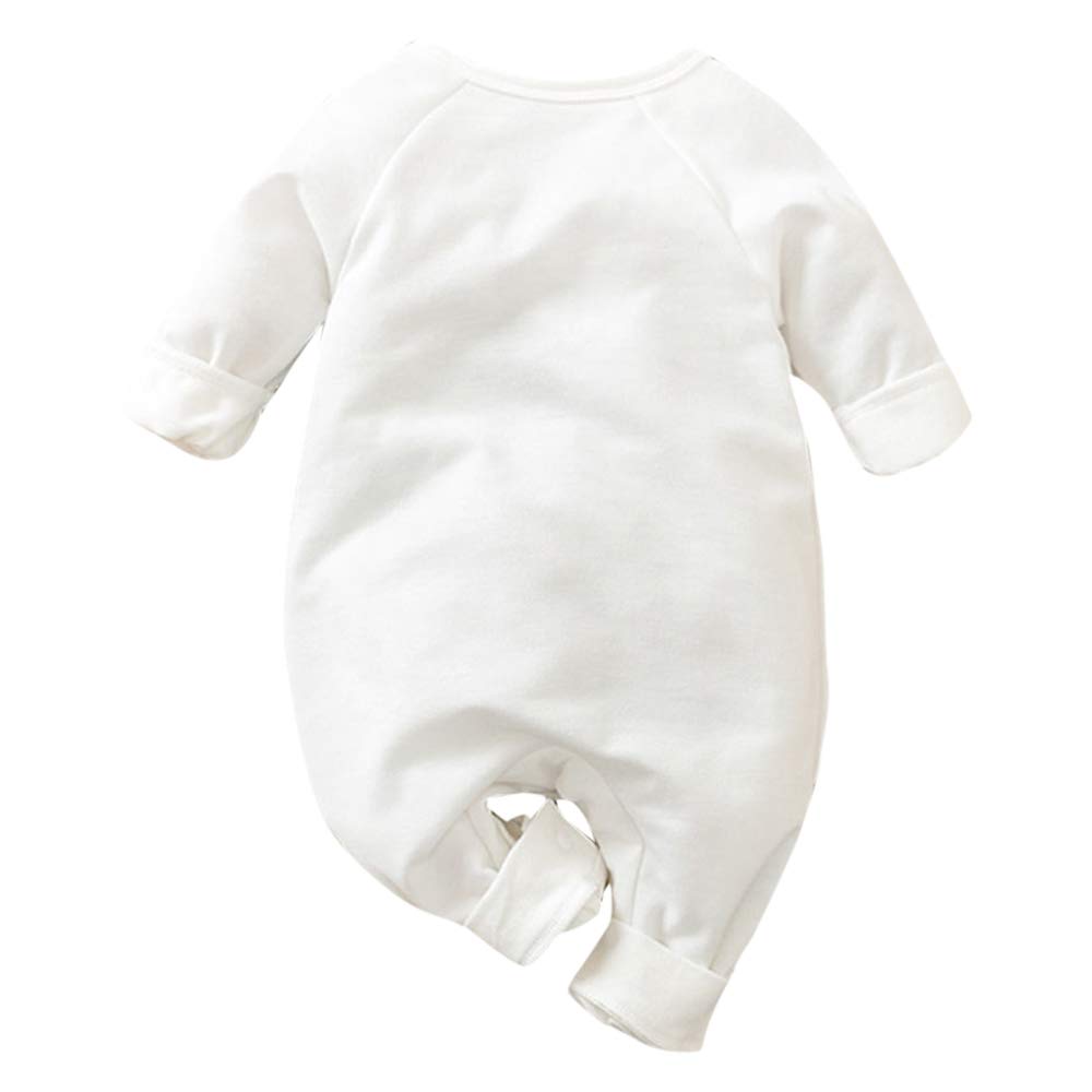 Hopscotch Boys And Girls Cotton Graphic Print Bodysuit In White Color For Ages 9-12 Months,Jumpsuit