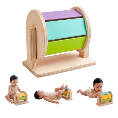 Image of Curious Cub Montessori Spinning Drum for Babies 3 Months-18 Months | Spinning Rainbow Wheel Baby | Tummy Time Toy | Develops Fine Motor Skills | Educational Toy for Early Development