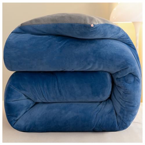 ZTGL Armada,180x220cm(4.0kg), Edredón Cálido para Invierno, Colcha de Felpa Reversible, Grueso Núcleo de Edredón de Terciopelo de Leche, Edredón de Plumas Color Sólido, Colcha Microfibra