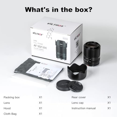 'Lente VILTROX 50mm F1.8 STM Autofoco Full-Frame para Cámaras Sony E-Mount: Objetivo Estándar FE con Gran Apertura para Sony a7, a7C, a - Fernando Cortés