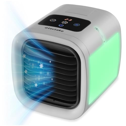 INCLUSO CAVO USB E IMBUTO – Il ventilatore refrigerante è dotato di un comodo cavo USB e di un imbuto per facilitare il riempimento del serbatoio. Compatto e versatile, è ideale per l'uso in ufficio, a casa o in viaggio, o come condizionatore roulotte, condizionatore auto e ventilatore ad acqua.