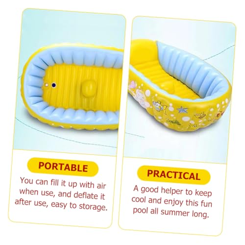 Bain bébé portable et isolant sous forme de bassine gonflable jaune