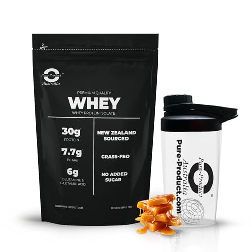 Pure Product Australia Whey Protein Isolate Powder White Chocolate 5 kilograms with Glass Shaker