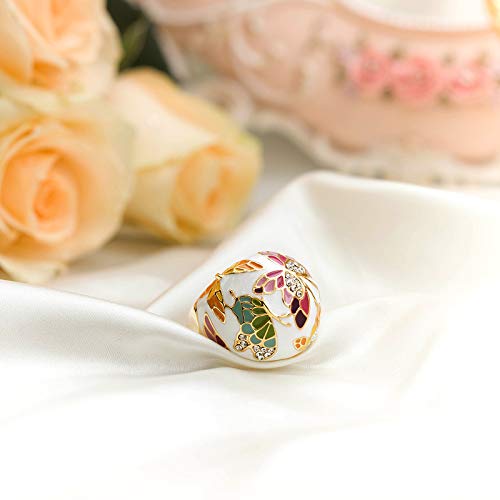 Qianse Rings For Women Size 7, Spring Of Versailles Butterfly Enamel Rings, Christmas Birthday Gifts For Women Jewelry Gifts For Mom Wife Grandma #TOP2