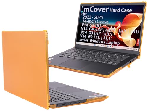 Étui mCover Lenovo V14 G2 G3 G4 G5 orange : évitez les rayures sur votre écran 14" à 180°