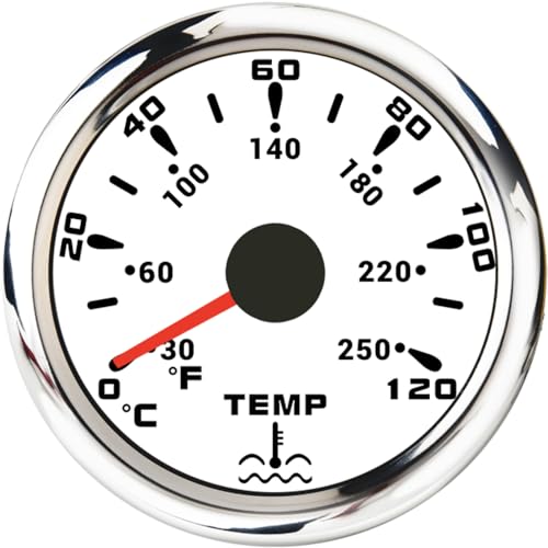 Medidor de temperatura del agua 52mm previene el sobrecalentamiento en motores 12V