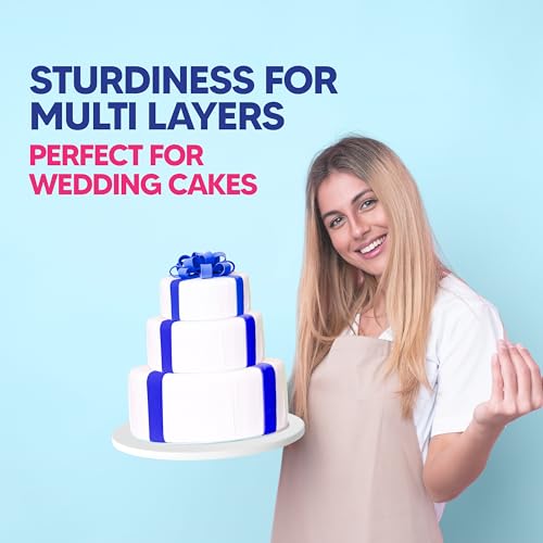 RICCLE 12 Inch Cake Drum Pack of 3 - Smooth-Edged - Sturdy Boards Round - Bend Resistant Multi-Layered Cake Base for Minimalist Displays - Thumbnail 3