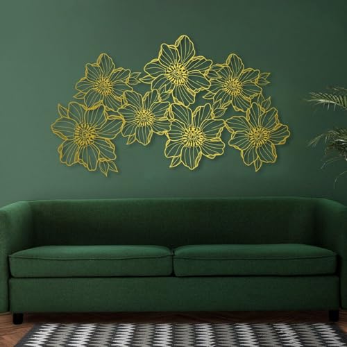 Art floral en métal déco murale plante pour chambre zen