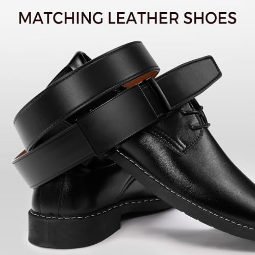 Image of Zitahli Belt Men,Leather Ratchet Belt for Men Dress Casual Every Day with Adjustable Buckle,Trim to Fit For Gift