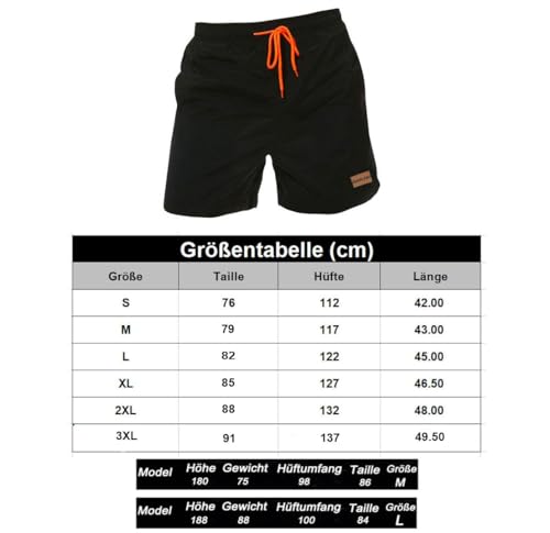 Ougelebo Badehose Herren Badeshorts Herren Kurz Männer Schnelltrocknend Kurze Schwimmhose Strandhose Swim Bade Shorts Man Denim Blue L 4