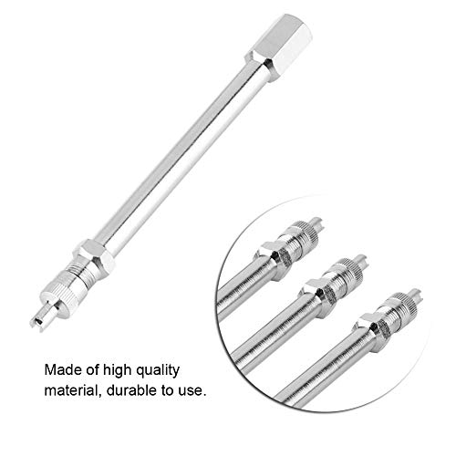 Image of Tyre Valve Extension, Pack of 4 100mm Chrome Tyre Valve Extension Rod Wheel Adapter Car Tyre Valve Stem Extenders Replacement for Car Bus Truck Lorry Wheel