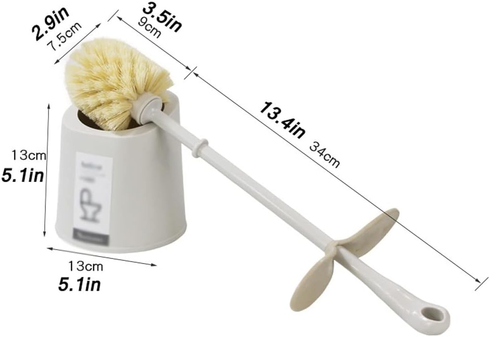 Toilet Brush Holder Toilet Brush Holder Household Toilet Bowl Brush with Base Bathroom Long Handle Cleaning Brushs 360° No Dead Angle Toilet Cleaning Brush Set Toilet Brush Holders(A)