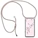Handykette Handyhülle für iPhone 7 Plus/ 8 Plus mit Band - Handy-Kette Handy Hülle mit Kordel zum Umhängen Handyanhänger Halsband Lanyard Case-Roségold