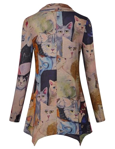 Cestyle Womens Fall Long Sleeve Cowl Neck Asymmetrical Hemline Flowy Tunic Top2