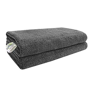 SOFTSPUN Microfiber Cloth - 2 pcs - 40x40 cms - 340 GSM Grey - Thick Lint & Streak-Free Multipurpose Cloths - Automotive Microfibre Towels for Car Bike Cleaning Polishing Washing & Detailing