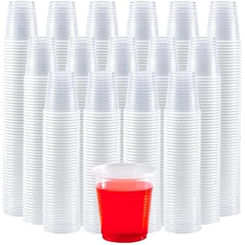 Turbo Bee 1200Pack 3oz Plastic Cups,Disposable Mouthwash Cups,3 Ounce Small Clear Cups for Tasting, Drinking and Party Cover