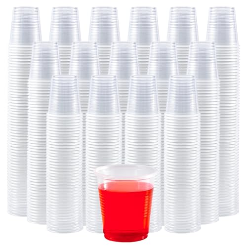 Turbo Bee 1200Pack 3oz Plastic Cups,Disposable Mouthwash Cups,3 Ounce Small Clear Cups for Tasting, Drinking and Party