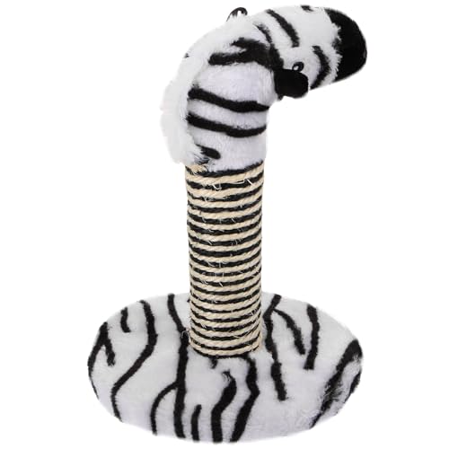 Rascador para gatos pequeño con patrón cebra y plataforma miniatura 1